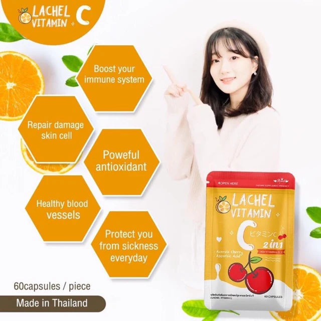 Lachel Vitamin C 2 in 1 High Vitamin A,C,E 60 capsules