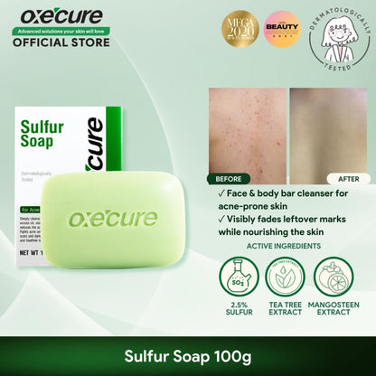 Oxecure Sulfur Soap 100g, Dermatology tested.