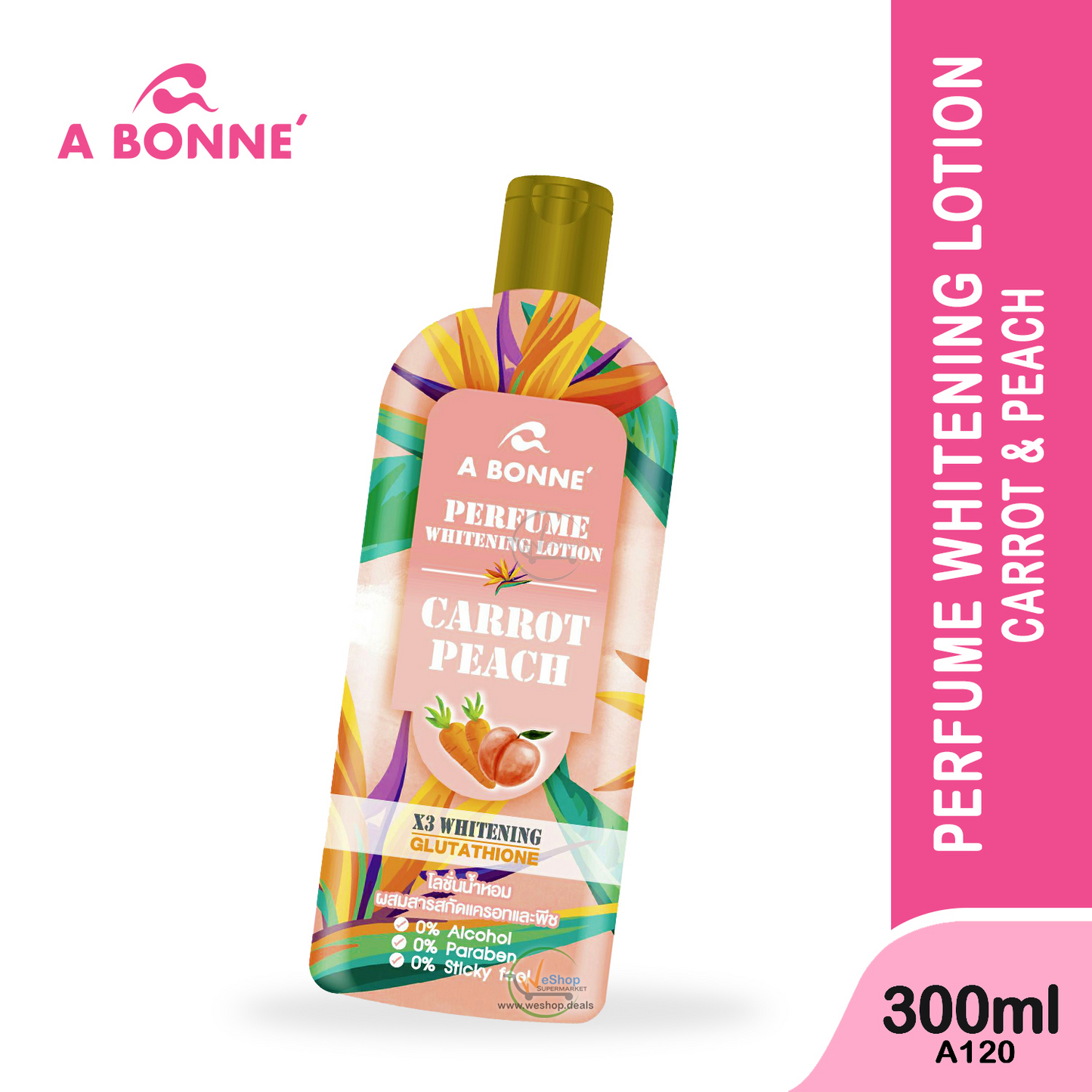 A Bonne Perfume Whitening Lotion Carrot Peach 300 ML