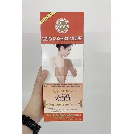 7 Days White, Lee papaya kojic lotion UV SPF60 PA+++ 500ml