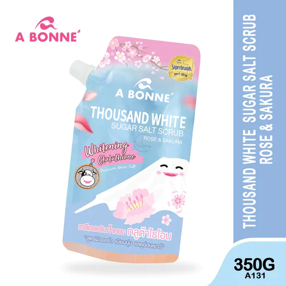 A Bonne Spa Thousand white sugar salt scrub sakura and rose Whitening glutathione 350g