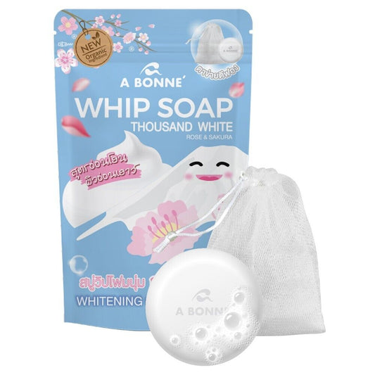 A bonne Whip soap Thousand white Rose & Sakura Whitening Glutathione 100g