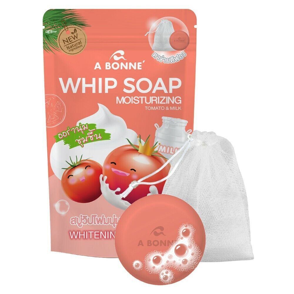 A BONNE’ Whip Soap Moisturizing Tomato & Milk Natural Whitening Arbutin 100g