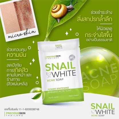 Snailwhite Acne Soap Power Whitening and Anti Acne Soap 70g