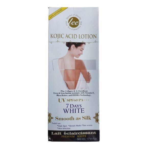 7 Days white lee kojic acid lotion UV60 SPF PA+++ whitening lotion 500ml