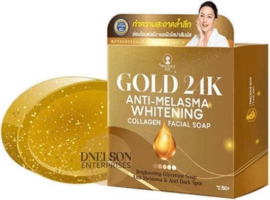 Gold 24K Anti-Melasma Whitening Collagen Facial Soap 50g