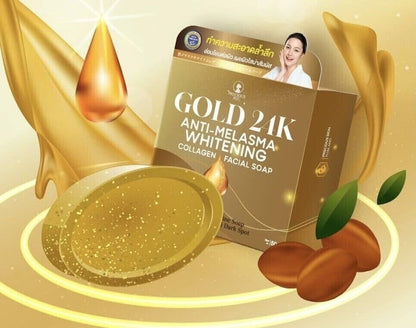 Gold 24K Anti-Melasma Whitening Collagen Facial Soap 50g