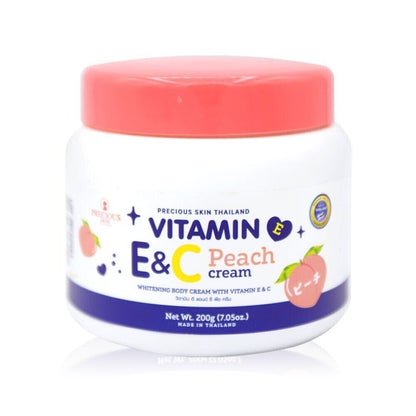 Precious Skin Thailand Vitamin E&C Peach body cream formula for clear skin 200g