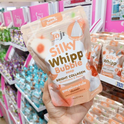 Joji Silki Whipp Bubble Bright Collagen Glutathione & Peach 100g soap