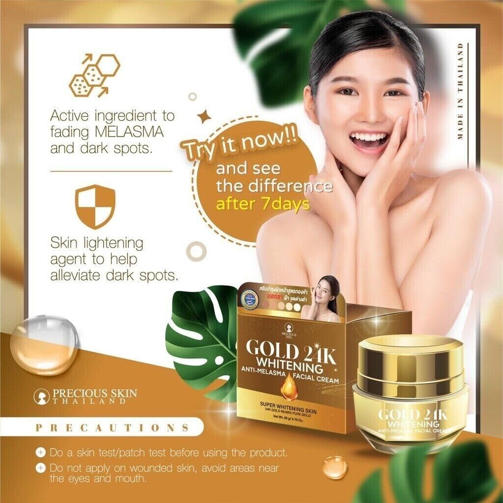 Gold 24K Whitening Anti- Melasma Facial Cream Super Whitening Pure Gold 15g