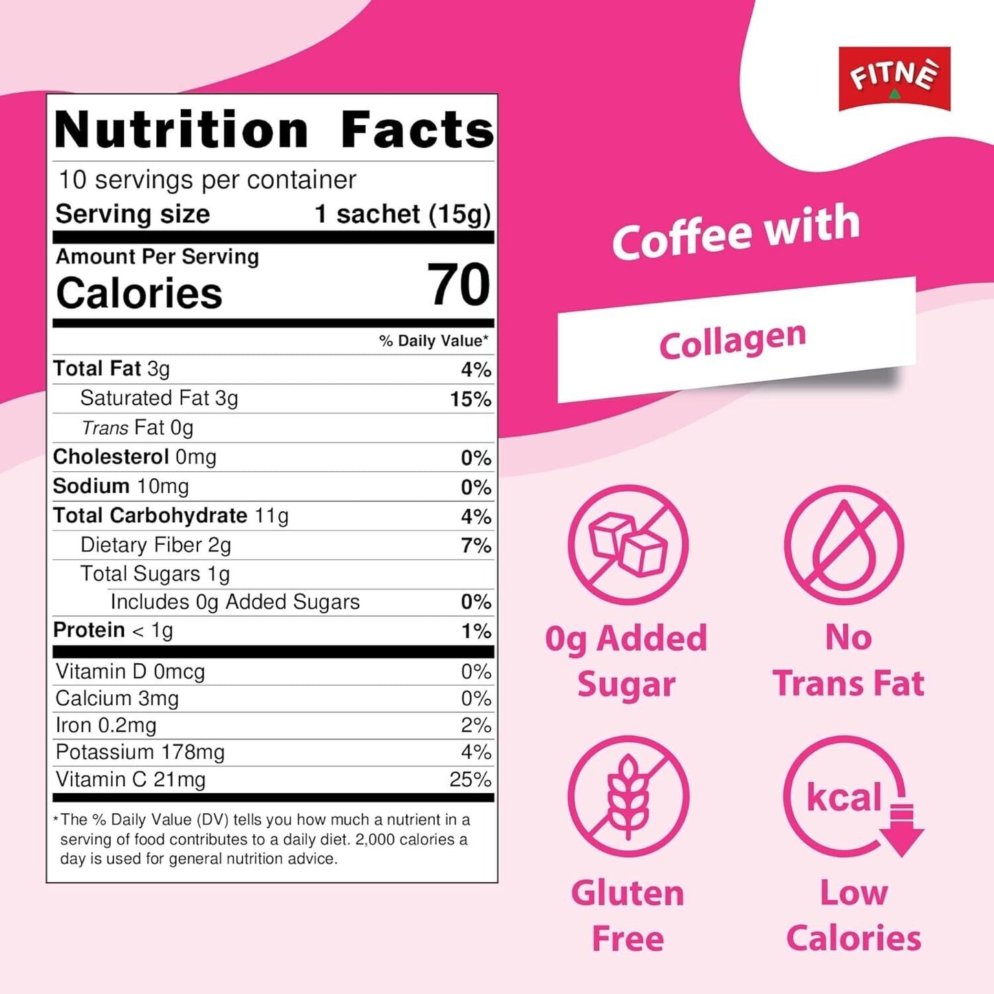 FITNE Coffee Instant Coffee Mix with Collagen Weight Control Shape Slimming,weight loss coffee