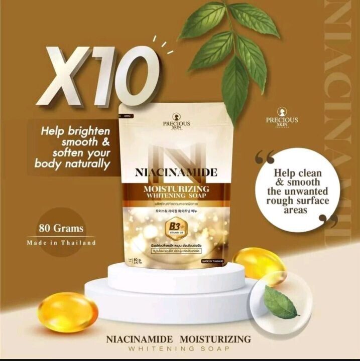 precious skin thailand niacinamide moisturizing whitening soap 80g