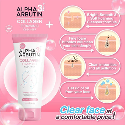 Alpha Arbutin 3+ Collagen Foaming Cleanser whiteness soft skin Reduce oil 120ml