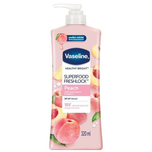 VASELINE Healthy Bright Superfood Freshlock Body Lotion Peach Scent 320ml