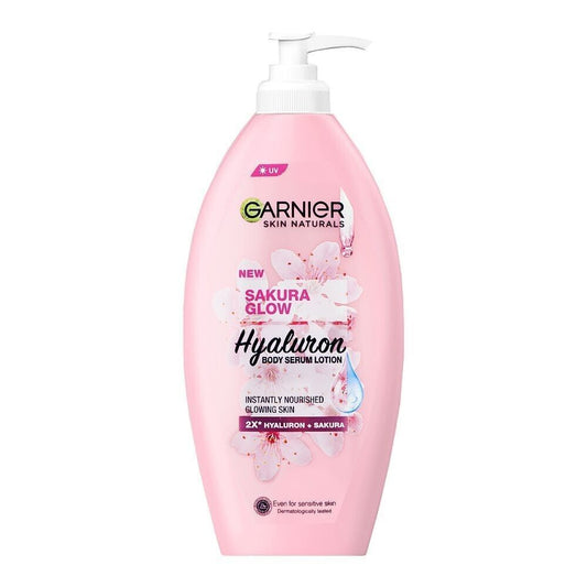 Garnier sakura glow hyaluron serum body lotion nourished moisturizer 400 ml