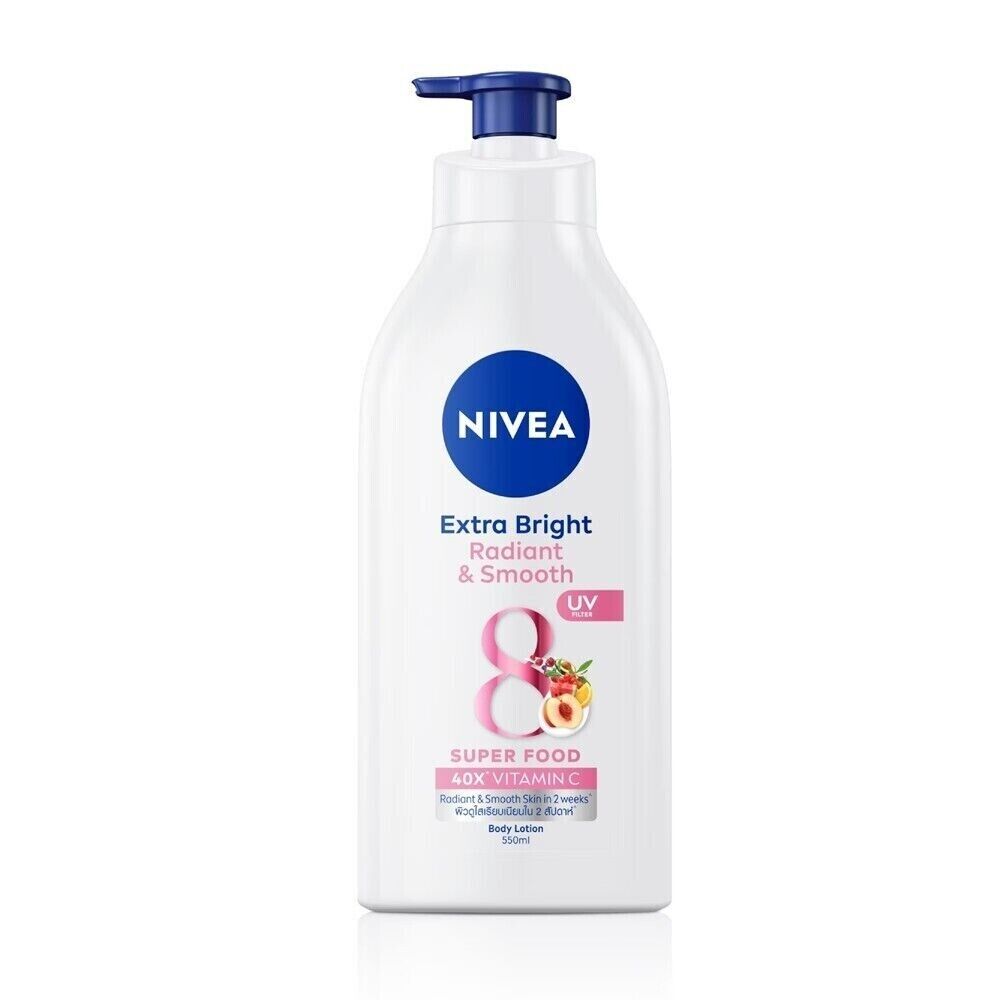 Nivea Extra bright Radiant & Smooth UV filter super food 40X vitamin C 550ml