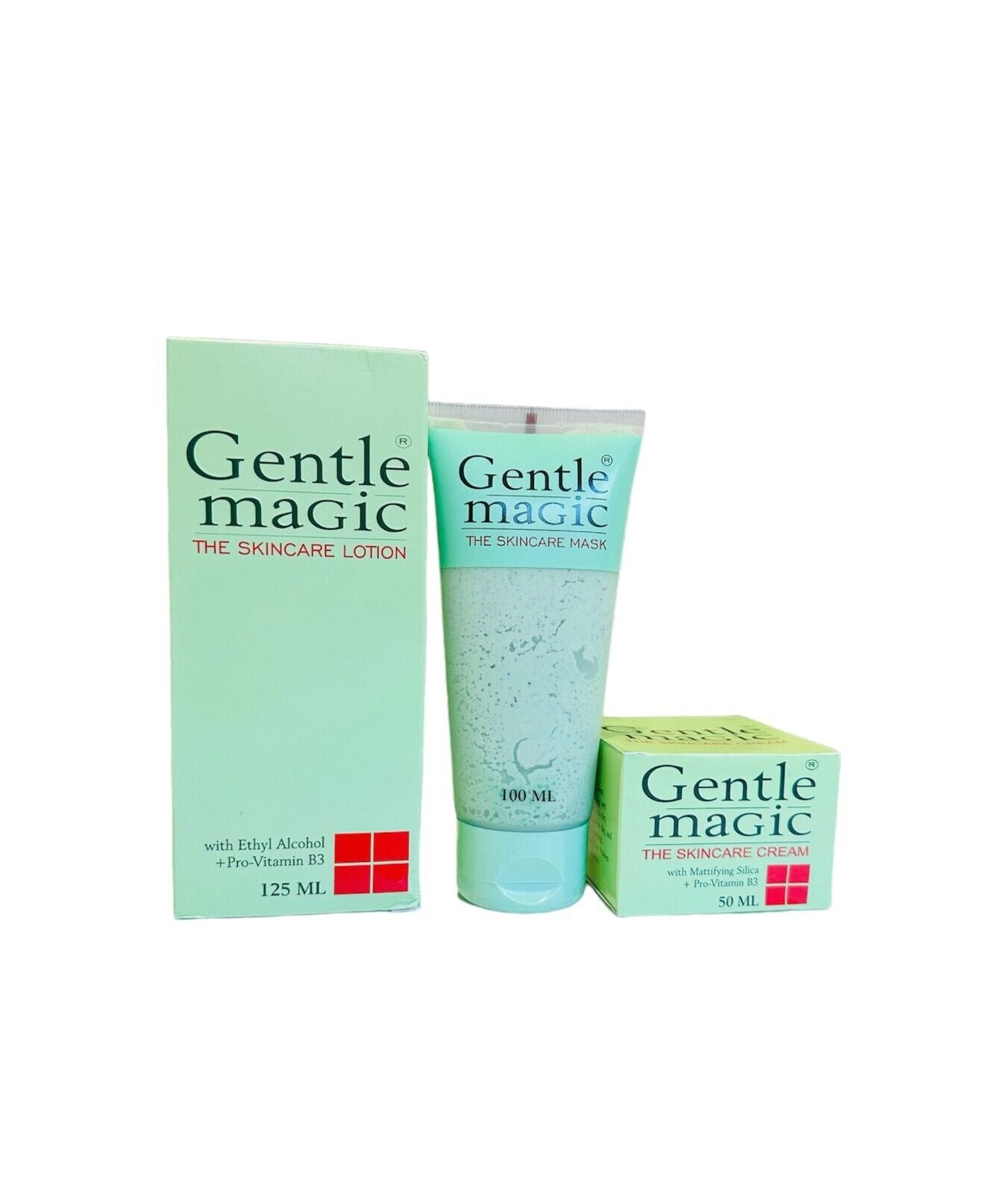 Gentle magic skin care set 3pcs ( body lotion, masks and face cream)