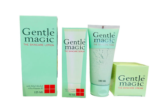 Gentle magic skin care set 4pcs ( body lotion,serum,masks,face cream)