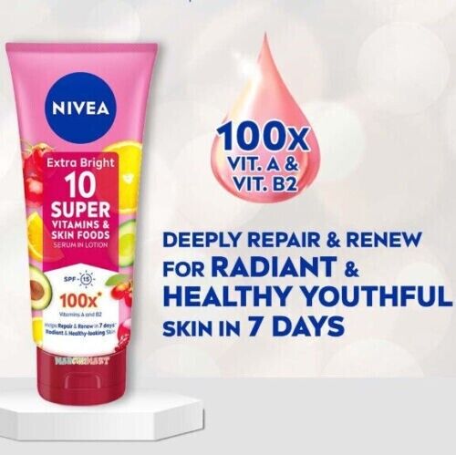 NIVEA Extra Bright 10 Super Vitamins & Skin Foods Lotion 180ML