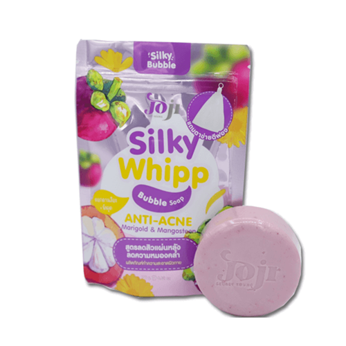 Joji Silky Whipp Bubble soap , Anti – Acne Marigold & Mangosteen 100g soap