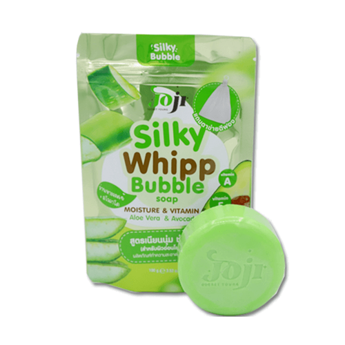 Joji Silky Whipp Bubble soap Moisture & Vitamin E , Aloe vera & Avocado 100g soap