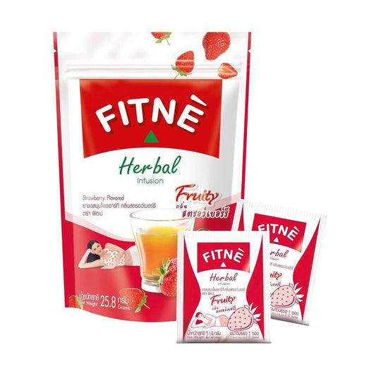 Fitne Herbal infusion Strawberry flavoured detox weight management tea 12 sachets