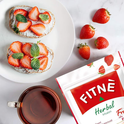 Fitne Herbal infusion Strawberry flavoured detox weight management tea 12 sachets